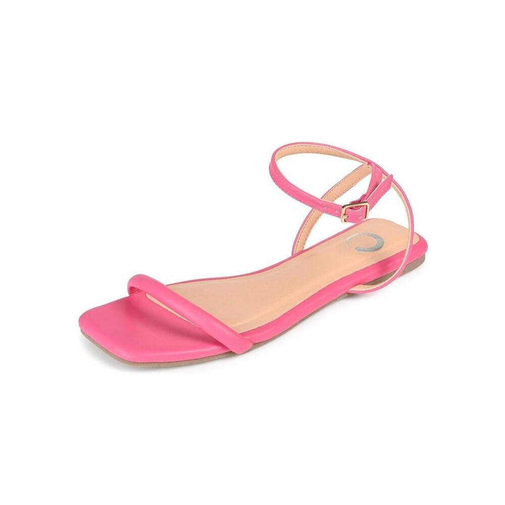 Journee Collection Womens 9 M Magenta Pink Veena Strappy Flat Sandals NIB PN7